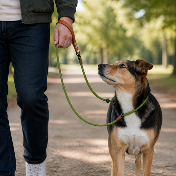 P-Shape Training Rope Leash shown in use