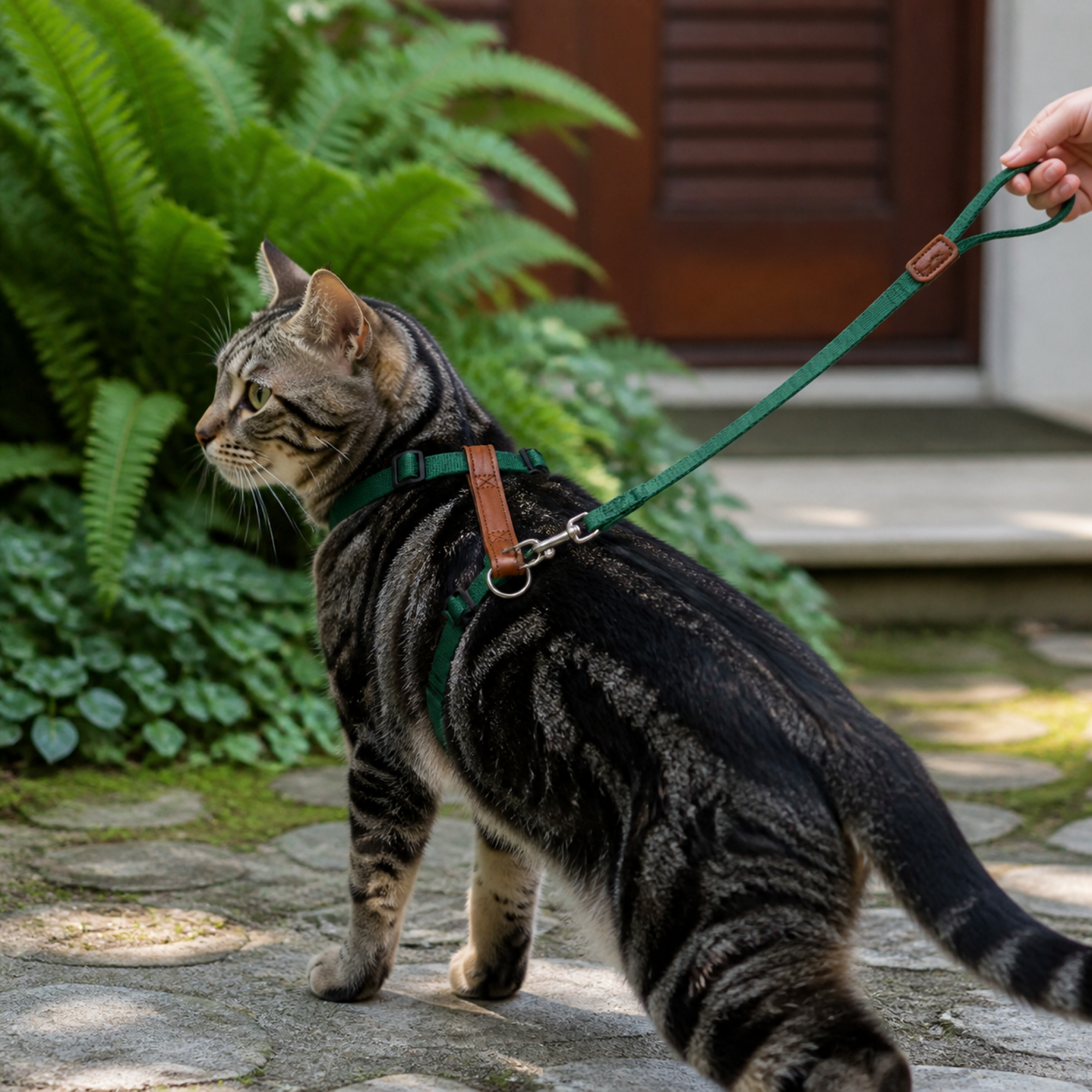 Figure-8 Cat Harness & Leash shown in use