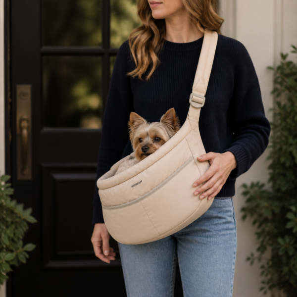 Soft Fufu Pet Crossbody Bag shown in use